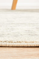 Evoke Round Winter White Transitional Rug