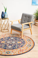 Evoke Round Splash Multi Transitional Rug