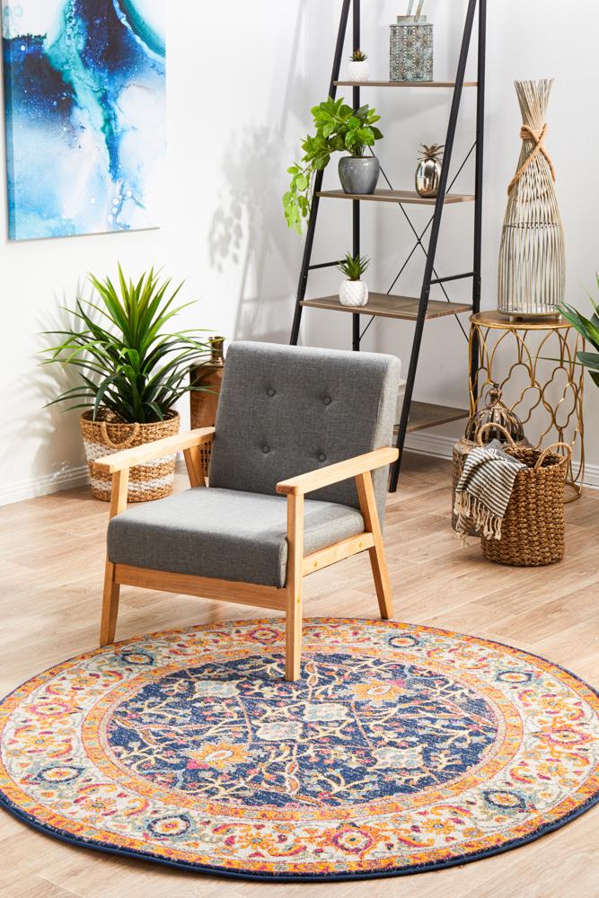 Evoke Round Splash Multi Transitional Rug