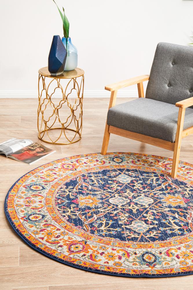 Evoke Round Splash Multi Transitional Rug