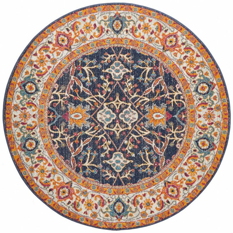 Evoke Round Splash Multi Transitional Rug