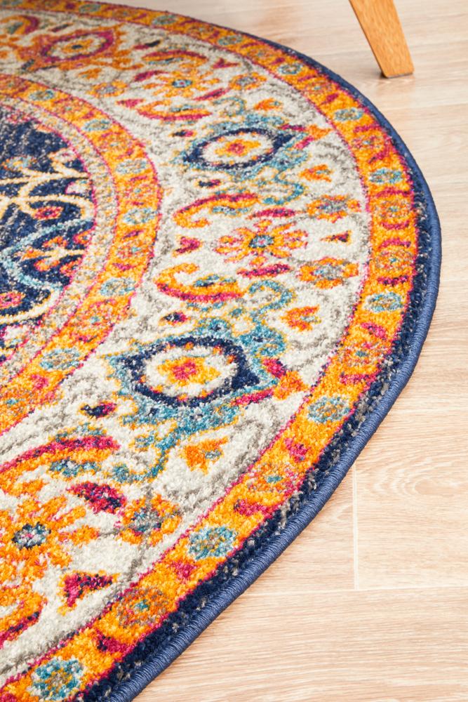 Evoke Round Splash Multi Transitional Rug