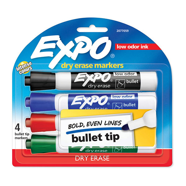 Expo Whiteboard Marker Bullet Assorted Pack Of 4 Box Of 6