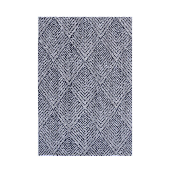 Efate Center Grey Geometric Flatweave Rug