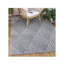 Efate Center Grey Geometric Flatweave Rug