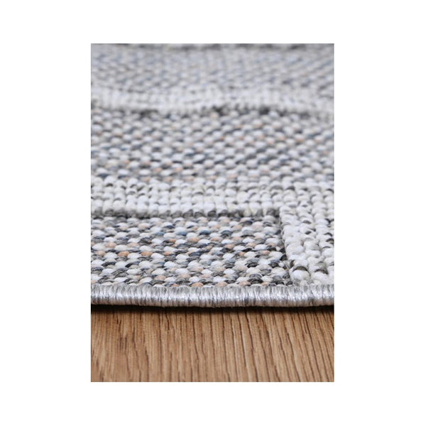 Efate Flower Grey Geometric Flatweave Rug