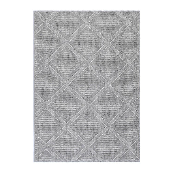 Efate Honiara Grey Geometric Flatweave Rug