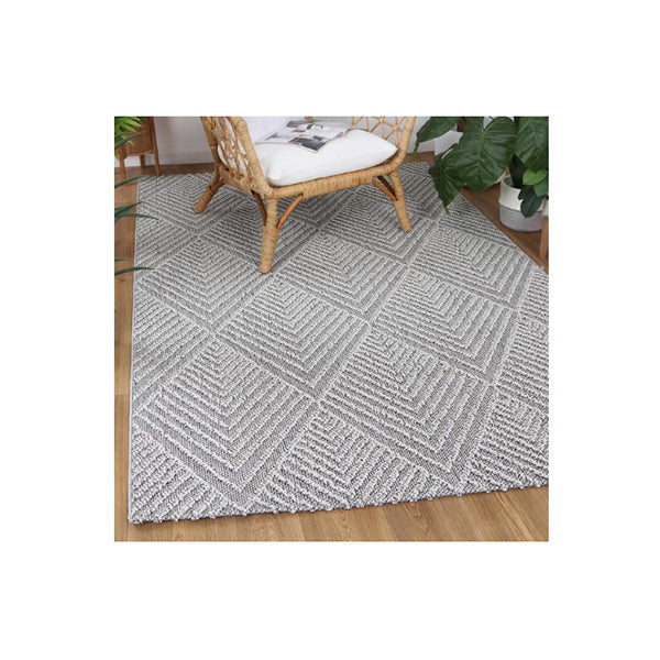 Efate Multitude Grey Geometric Flatweave Rug