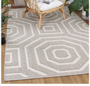 Efate Poroderma Beige Geometric Flatweave Rug