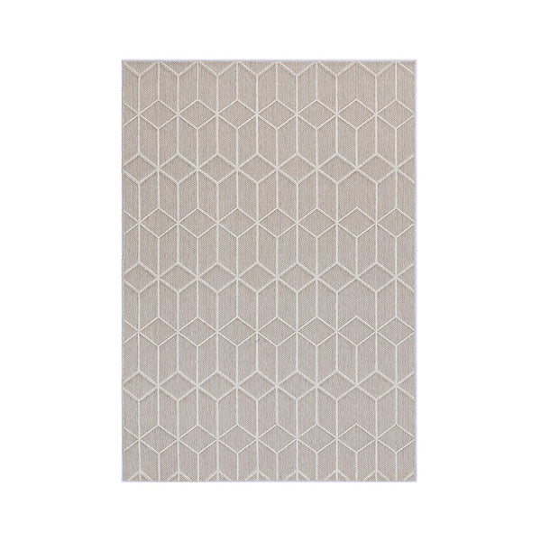 Efate Wyllie Beige Geometric Flatweave Rug