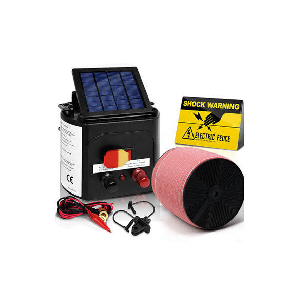 Electric Fence 3Km Solar Powered Energiser Set And Polytape