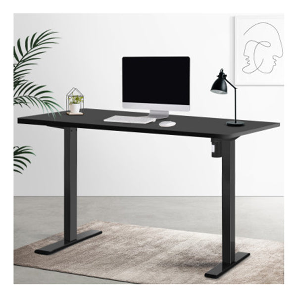 Electric Standing Desk Motorised Sit Stand Desks Table Black 140Cm