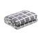 Electric Heated Throw Rug Flannel Washable Blanket Grey and White