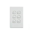 Elegant Wall Switch 6 Gang 250V 16A Vertical Pack