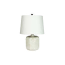 Embossed White Ceramic Lamp With Harp Shade