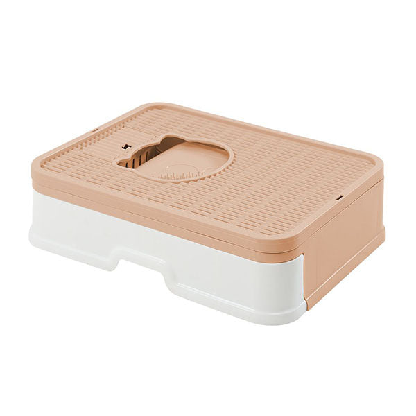 Enclosed Kitty Toilet Hood Hair Grooming Foldable Litter Box Tray