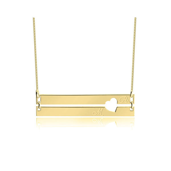 Engraved Bar Necklace With Two Initials