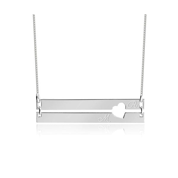 Engraved Bar Necklace With Two Initials