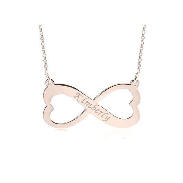Engraved Heart Infinity Necklace