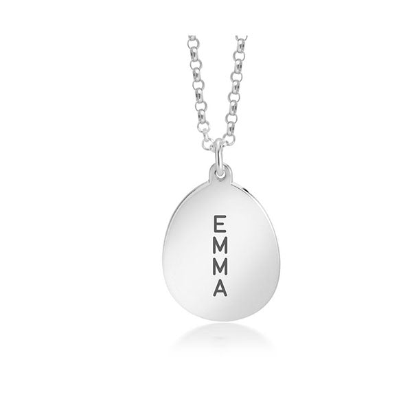 Engraved Oval Necklace