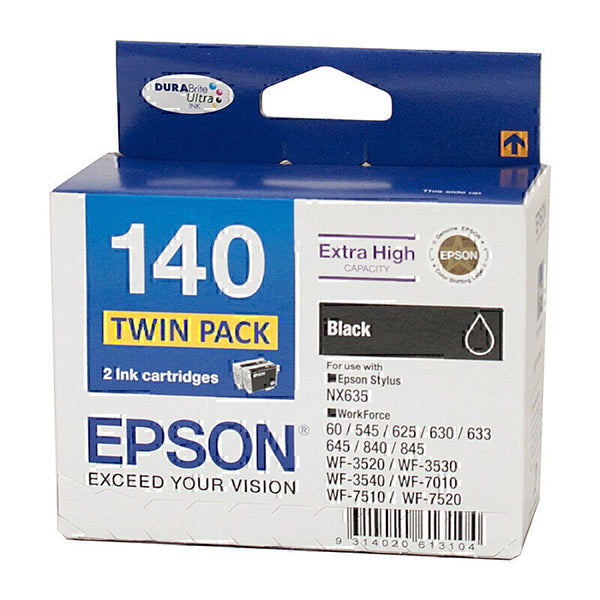 Epson 140 Black Twin Pack 2 Ink Cartridges