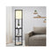 Etagere Floor Lamp Tripod Shape With 3 Wooden Shelves