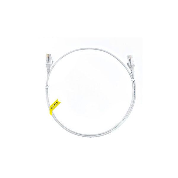 10Pcs Cat 6 Ultra Thin Lszh Ethernet Network Cable White