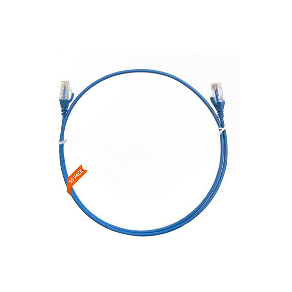 50Pcs Cat 6 Ultra Thin Lszh Ethernet Network Cable Blue