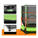 Trampoline Kids Trampolines Cover Safety Net Pad Ladder Gift Green