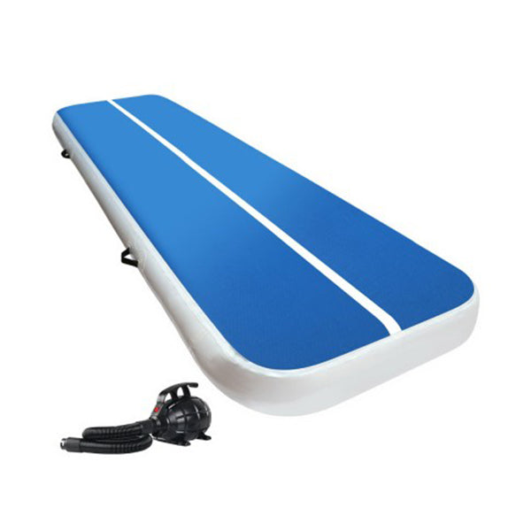 Inflatable Air Track Mat With Pump Tumbling Gymnastics Blue