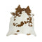 Exquisite Natural Cow Hide Brown White Rug