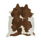 Exquisite Natural Cow Hide Brown White Rug