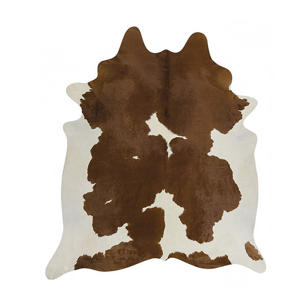 Exquisite Natural Cow Hide Brown White Rug