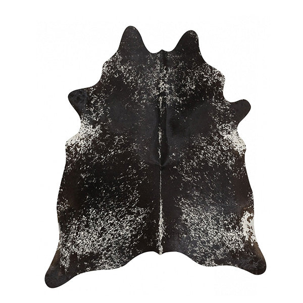 Exquisite Natural Cow Hide Salt And Pepper Black Rug