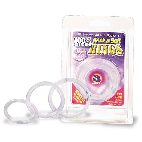 Clear Cock And Ball Rings Set Of 3