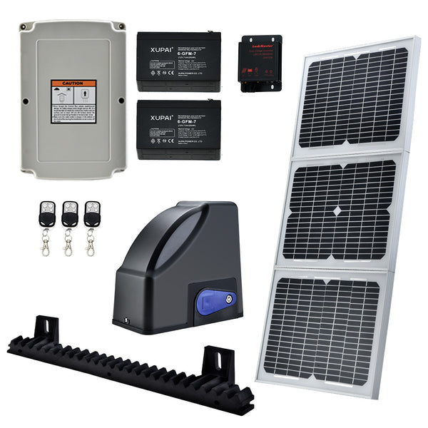 Automatic Solar Electric 7M Sliding Gate Opener Kit, 1500kg Capacity, 3x Remote Controllers