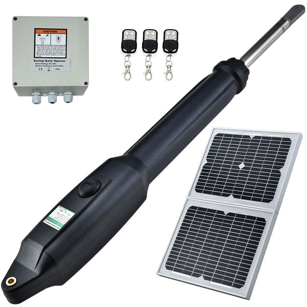 Automatic Solar Electric Gate Opener Single Swing Arm Kit, 3x Remote Controllers