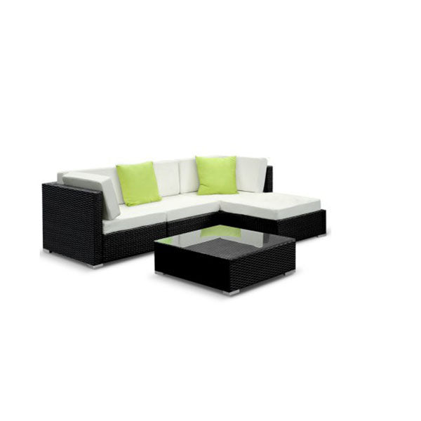 5 Piece Outdoor Furniture Set Wicker Sofa Lounge