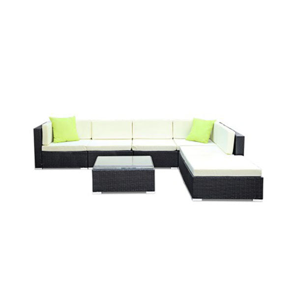 7 Piece Outdoor Furniture Set Wicker Sofa Lounge