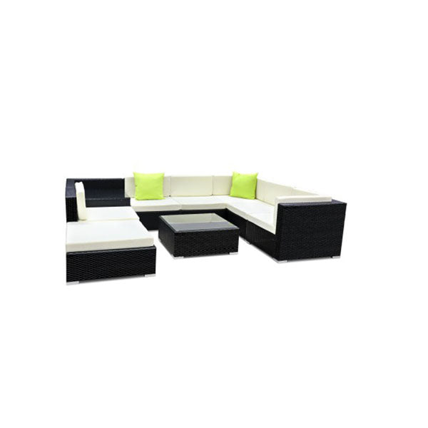 9 Piece Outdoor Furniture Set Wicker Sofa Lounge