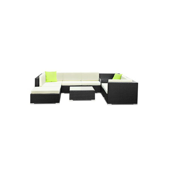 9 Piece Outdoor Furniture Set Wicker Sofa Lounge