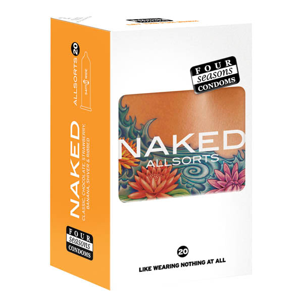 20 Pack Four Seasons Naked Allsorts Ultra Thin Lubed Condoms