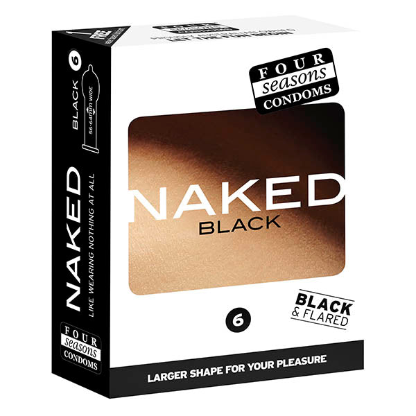 6 Pack Four Seasons Naked Ultra Thin Black Condoms