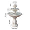 Solar Power Three-Tier Water Fountain Ivory