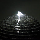Solar Fountain Twist Design with LED Lights