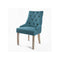 French Provincial Oak Leg Chair Amour Dark Blue