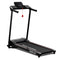 Electric Foldable Compact Treadmill with Bluetooth Speakers, Digital Device Stand - Black