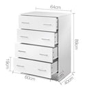 Tallboy 4 Drawers Storage Cabinet White