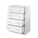Tallboy 4 Drawers Storage Cabinet White
