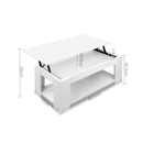Lift Up Top Mechanical Coffee Table - White